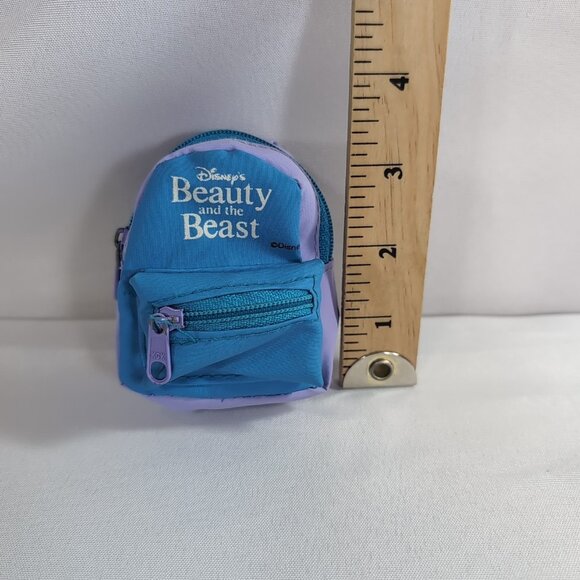 Disney Beauty And The Beast Backpack Purple Blue Doll Mini Purse Calego Zip - Picture 11 of 13